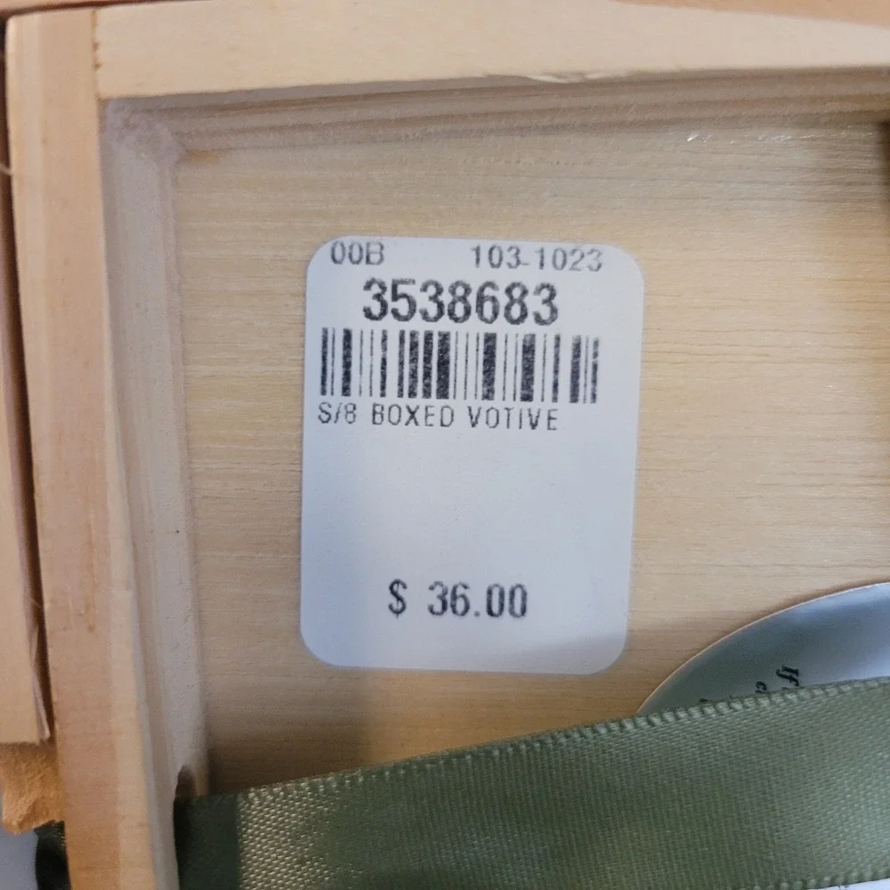 Williams Sonoma Vintage Limited Edition Votive Candle Set Wood‎ Box Set of 8 NEW